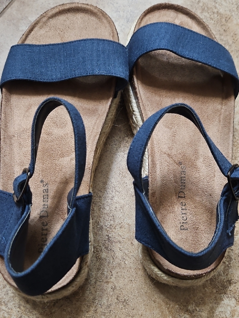 Pierre Dumas Women’s Navy Espadrille Platform Sandals - Picture 4 of 5